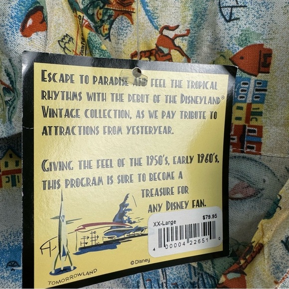 Disney Parks Vacation Club Hotel Resorts Icons Men's Button Up Map NWT - Picture 8 of 9